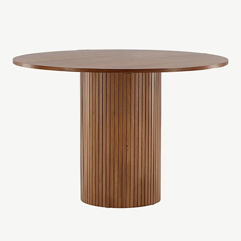 Bianca ümmargune söögilaud, pähklispooniga, Ø110 cm - 15596-846