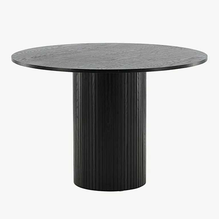 Bianca ümmargune söögilaud, must MDF, ø110 cm - 15596-848