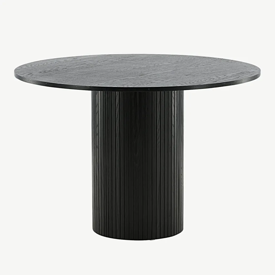 Bianca ümmargune söögilaud, must MDF, ø110 cm, 15596-848 – 2