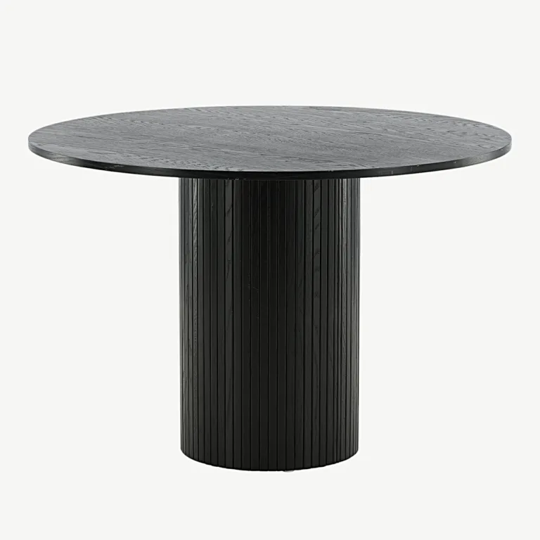 Bianca ümmargune söögilaud, must MDF, ø110 cm - 15596-848