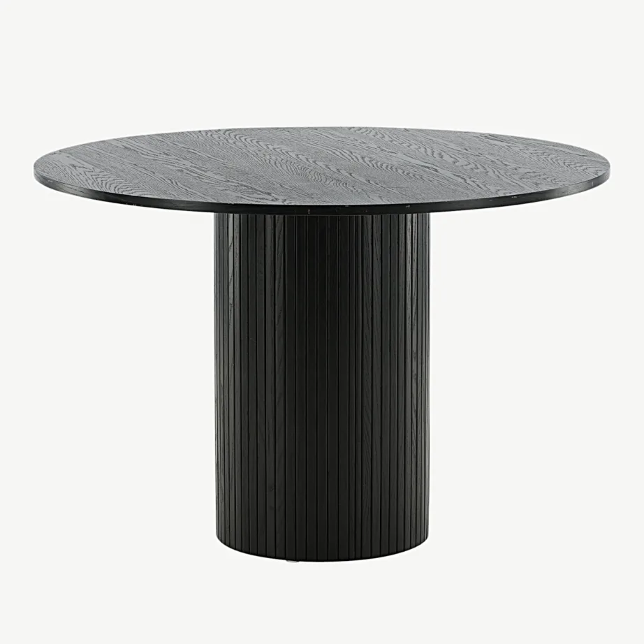 Bianca ümmargune söögilaud, must MDF, ø110 cm, 15596-848