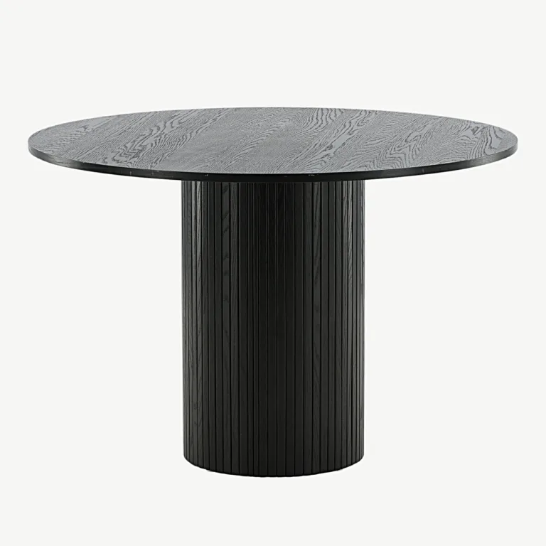 Bianca ümmargune söögilaud, must MDF, ø110 cm - 15596-848