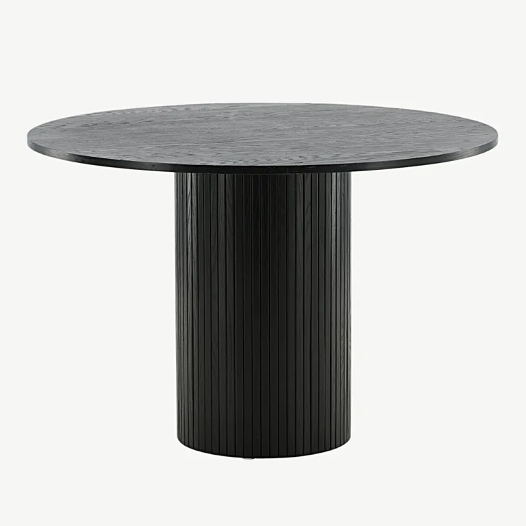Bianca ümmargune söögilaud, must MDF, ø110 cm - 15596-848