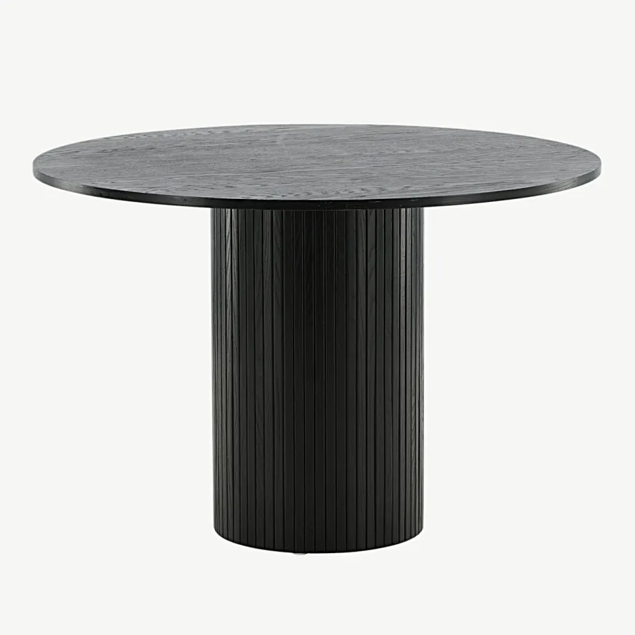 Bianca ümmargune söögilaud, must MDF, ø110 cm, 15596-848 – 5