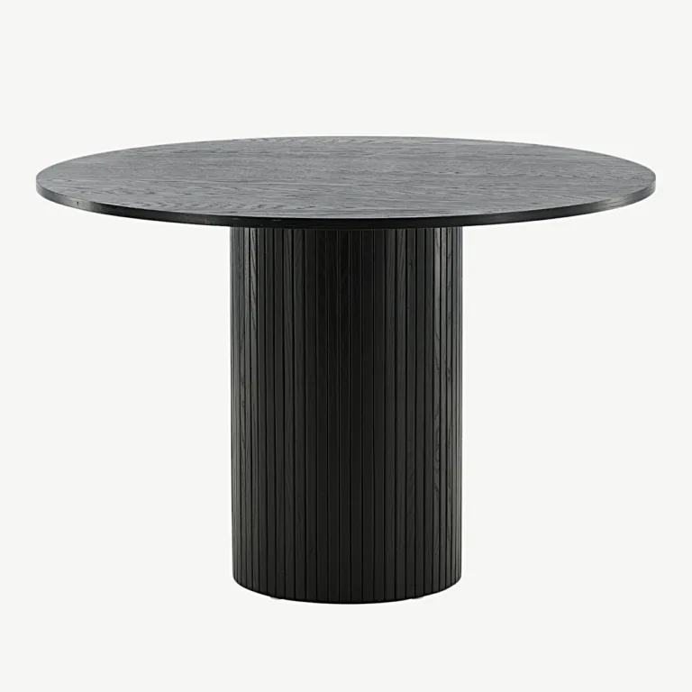 Bianca ümmargune söögilaud, must MDF, ø110 cm - 15596-848