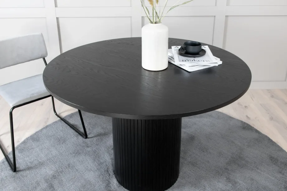 Bianca ümmargune söögilaud, must MDF, ø110 cm, 15596-848 – 16