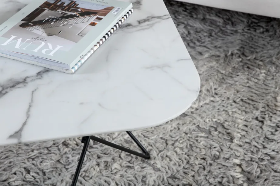 Valge marmorklaasist ja musta raamiga diivanilaud Tristar (80 × 80 cm), 15599-580 – 14