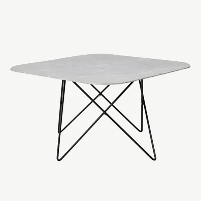 Hallist marmorklaasist diivanilaud Tristar, musta terasraamiga (80 × 80 cm) - 15599-585