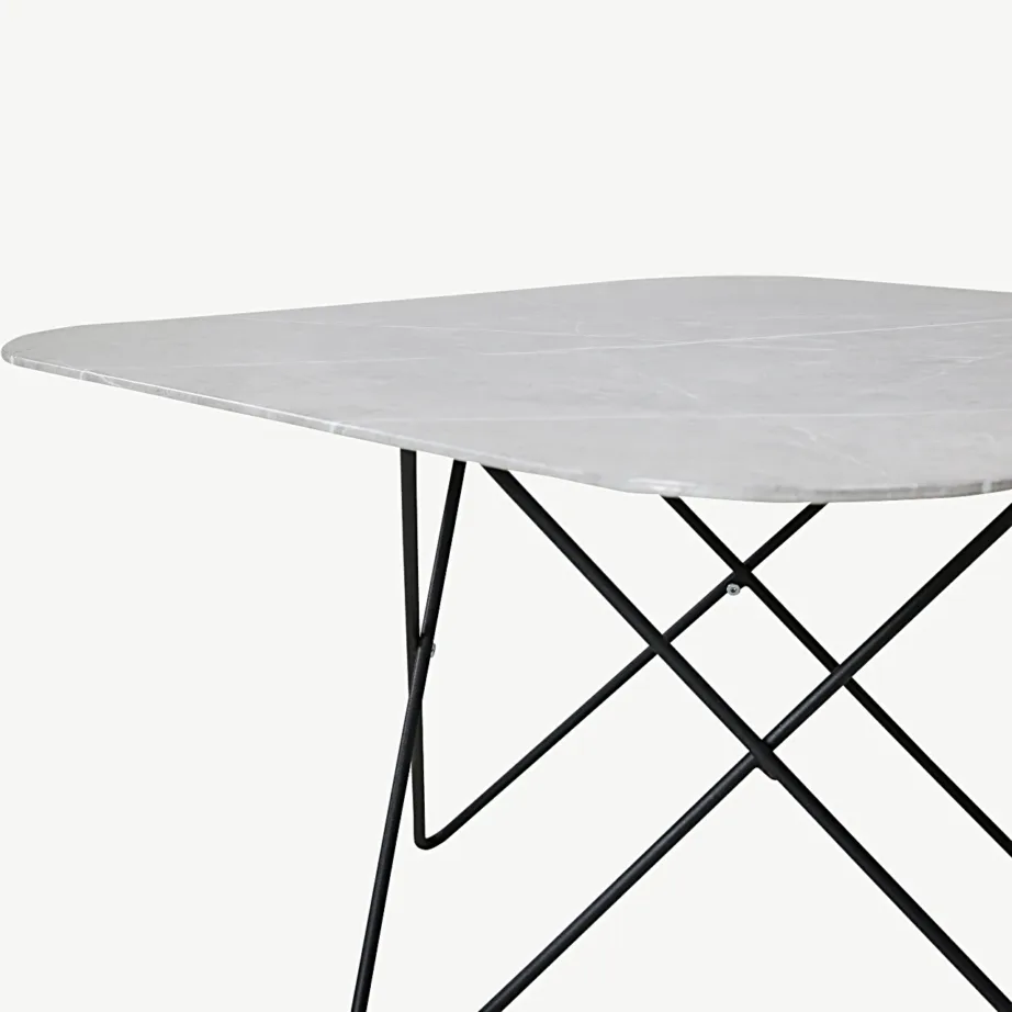 Hallist marmorklaasist diivanilaud Tristar, musta terasraamiga (80 × 80 cm), 15599-585 – 3