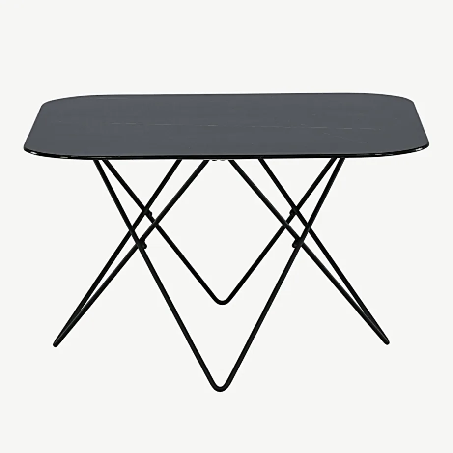 Mustast marmorklaasist diivanilaud Tristar musta terasraamiga, 15599-588 – 2