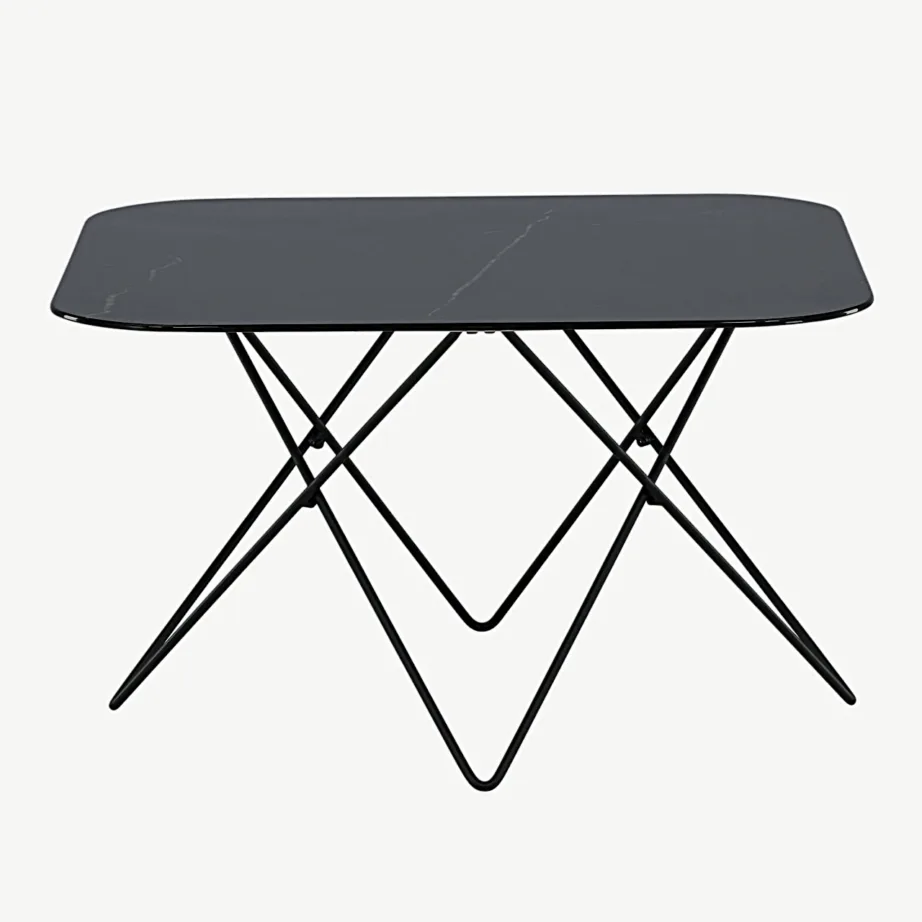 Mustast marmorklaasist diivanilaud Tristar musta terasraamiga, 15599-588 – 3