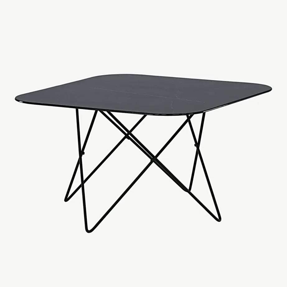 Mustast marmorklaasist diivanilaud Tristar musta terasraamiga, 15599-588 – 5