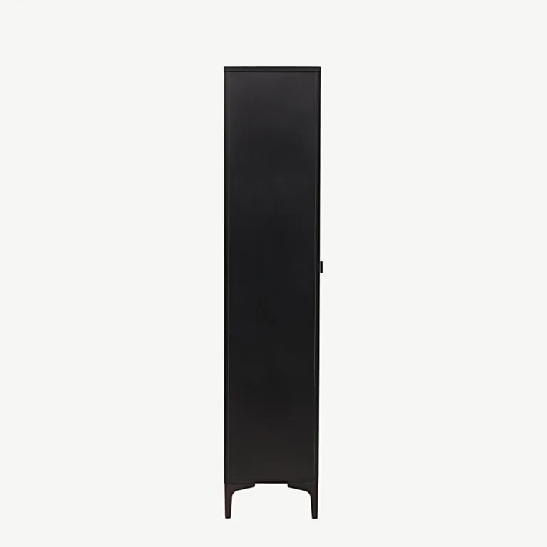 Must vitriinkapp Piring, pulbervärvitud terasest ja klaasiga, 90 × 190 cm - 15617-208