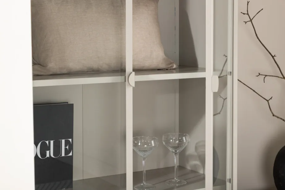 Beežist terasest vitriinkapp Piring klaasukse ja riiulitega, 90×190 cm, 15617-250 – 9