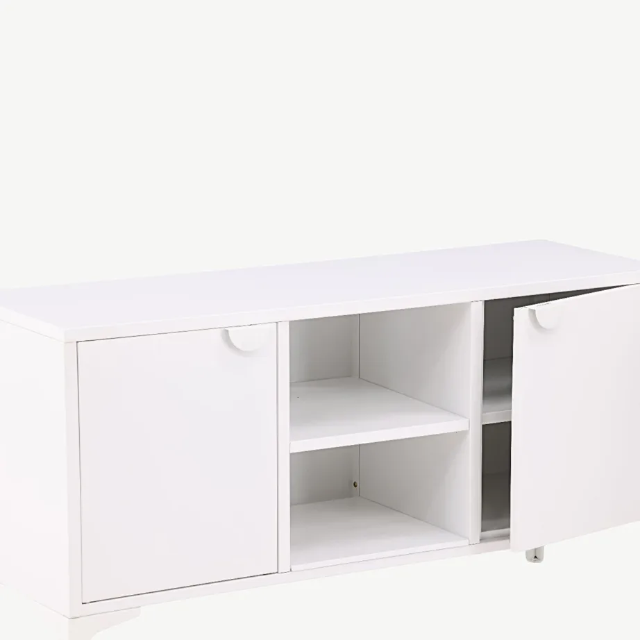 Valgest terasest telerialus Piring, kahe riiuli ja avatud keskosaga, 15618-201 – 4