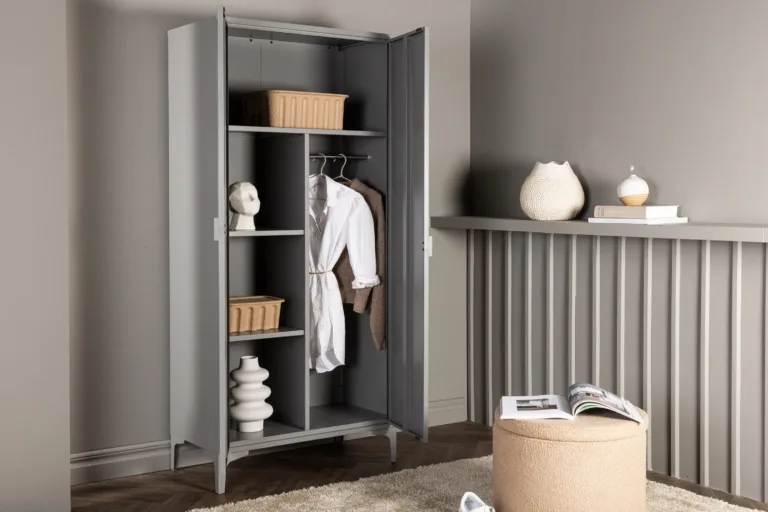 Helehalli viimistlusega metallist riidekapp Piring, 85 × 183 cm - 15622-255