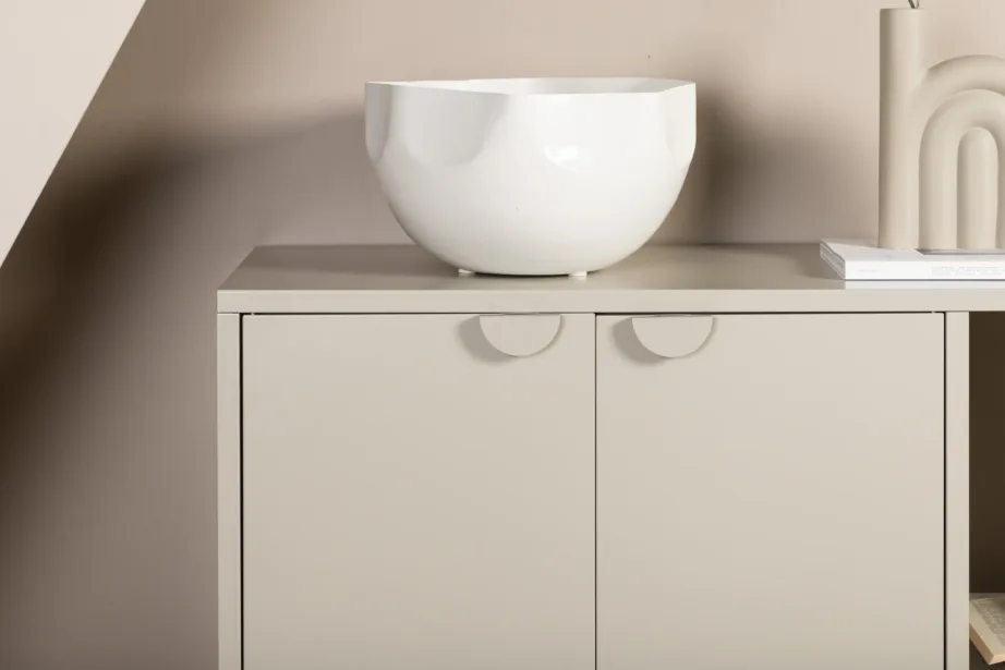 Beež teraskummut Piring kahe ukse ja avatud riiulitega, 15623-250 – 10