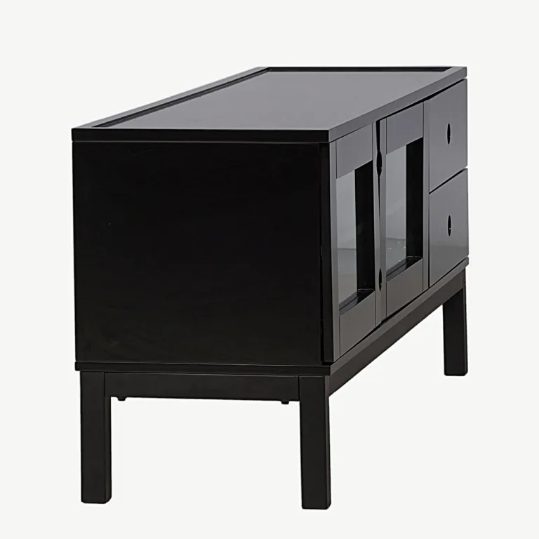 Must matt MDF kapilaud Alcoa klaasuste ja sahtlitega - 15624-010