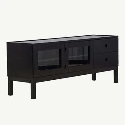 Must matt MDF kapilaud Alcoa klaasuste ja sahtlitega - 15624-010