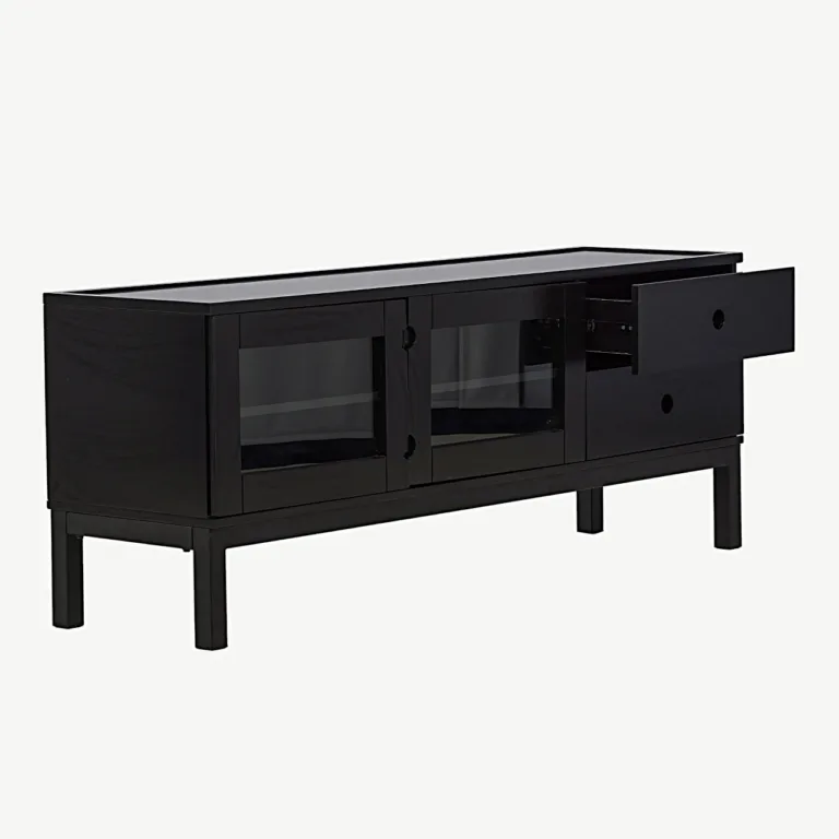 Must matt MDF kapilaud Alcoa klaasuste ja sahtlitega - 15624-010