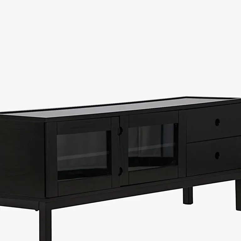 Must matt MDF kapilaud Alcoa klaasuste ja sahtlitega - 15624-010