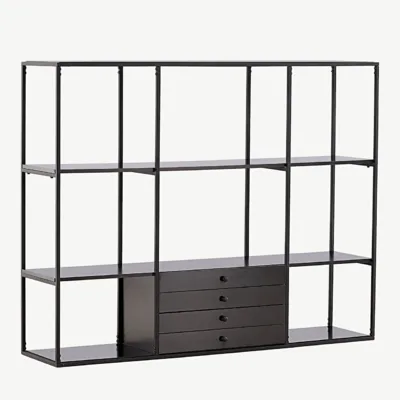 Amarillo must metallraamiga hoiukapp (150 × 35 × 120 cm) - 15624-030