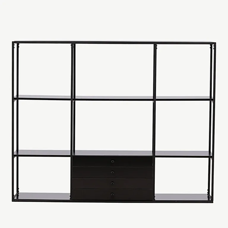 Amarillo must metallraamiga hoiukapp (150 × 35 × 120 cm) - 15624-030