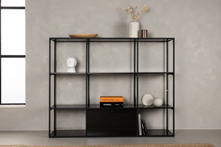Amarillo must metallraamiga hoiukapp (150 × 35 × 120 cm) - 15624-030