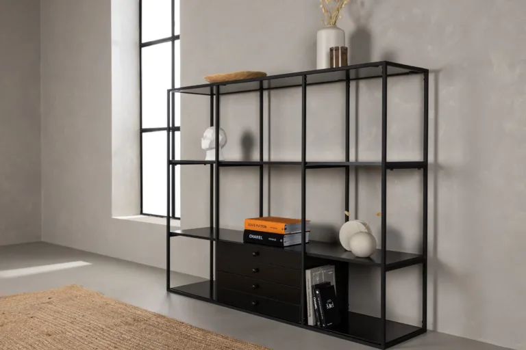 Amarillo must metallraamiga hoiukapp (150 × 35 × 120 cm) - 15624-030