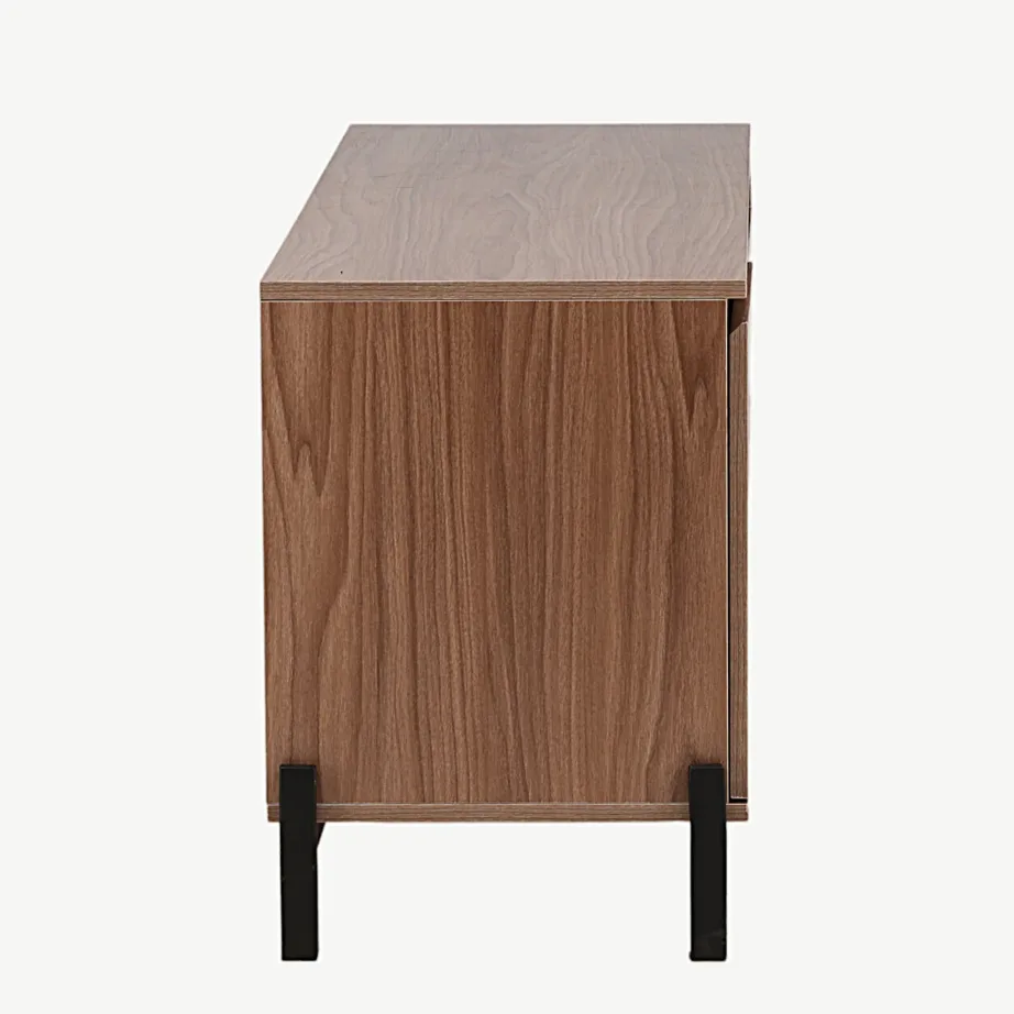 Corpus kummut – pähklipruun MDF, mustad metalljalad, 2 kappi ja 2 sahtlit, 15624-080 – 2