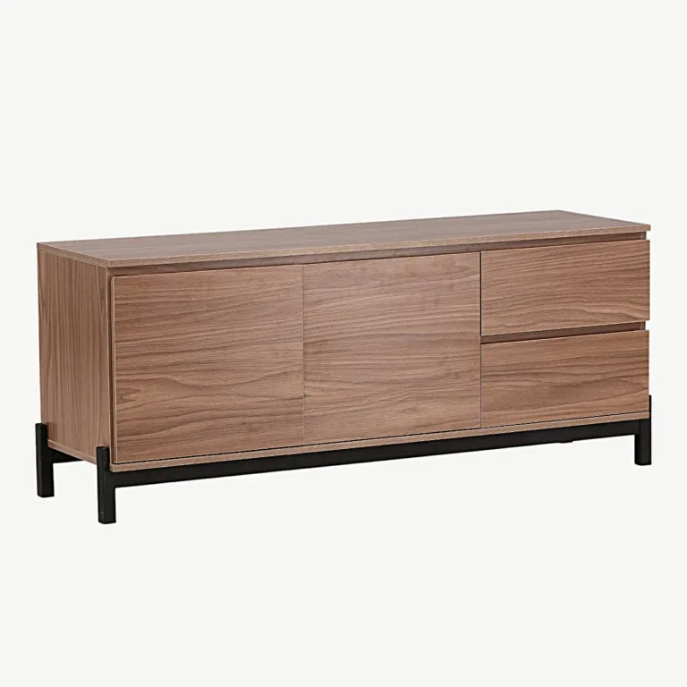 Corpus kummut – pähklipruun MDF, mustad metalljalad, 2 kappi ja 2 sahtlit - 15624-080