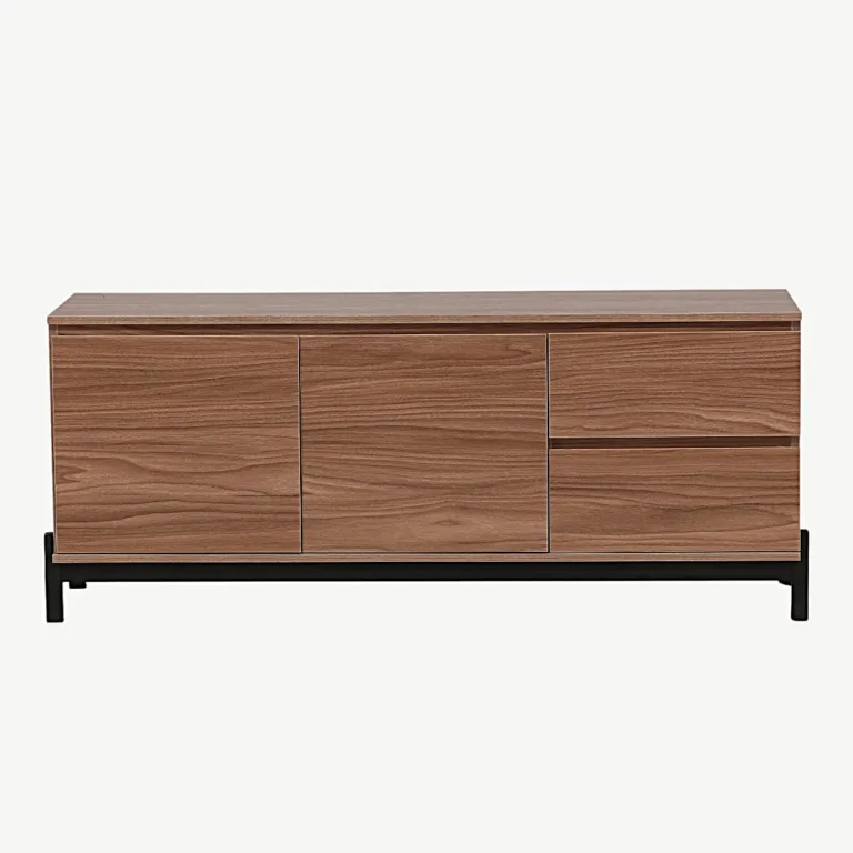 Corpus kummut – pähklipruun MDF, mustad metalljalad, 2 kappi ja 2 sahtlit - 15624-080