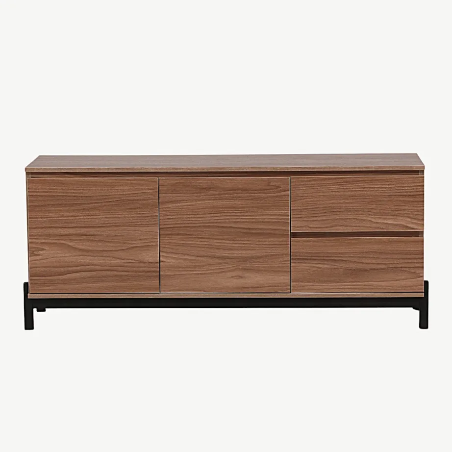 Corpus kummut – pähklipruun MDF, mustad metalljalad, 2 kappi ja 2 sahtlit, 15624-080 – 5