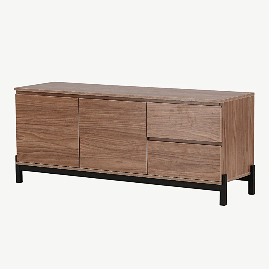 Corpus kummut – pähklipruun MDF, mustad metalljalad, 2 kappi ja 2 sahtlit, 15624-080 – 6