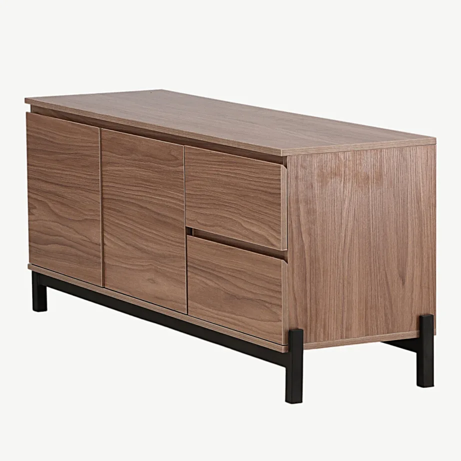 Corpus kummut – pähklipruun MDF, mustad metalljalad, 2 kappi ja 2 sahtlit, 15624-080 – 7