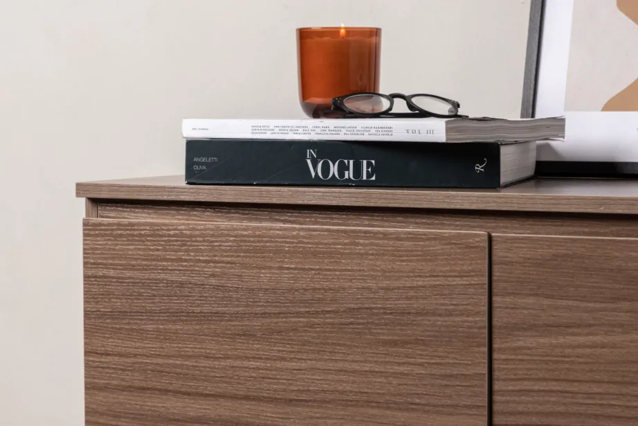 Corpus kummut – pähklipruun MDF, mustad metalljalad, 2 kappi ja 2 sahtlit, 15624-080 – 10