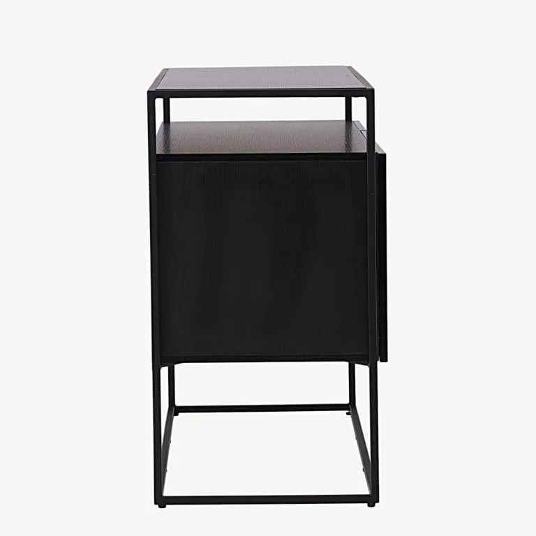 Must metallraamiga kapp Kingsport, 3 riiulit (MDF, teras) - 15624-101