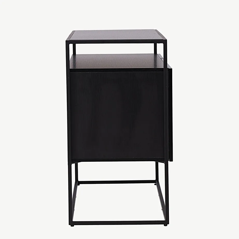 Must metallraamiga kapp Kingsport, 3 riiulit (MDF, teras), 15624-101 – 2