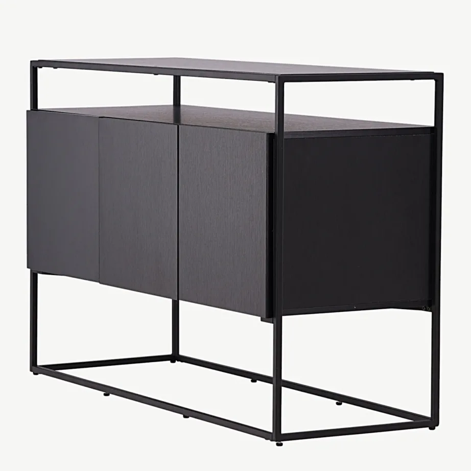 Must metallraamiga kapp Kingsport, 3 riiulit (MDF, teras), 15624-101 – 6