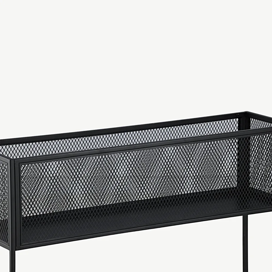 Mustast terasest võrkkülgedega lille- ja hoiuriiul Netz, 15626-208 – 4
