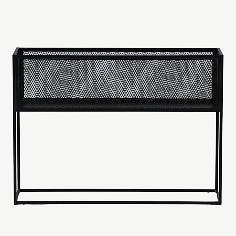 Mustast terasest võrkkülgedega lille- ja hoiuriiul Netz, 15626-208 – 5