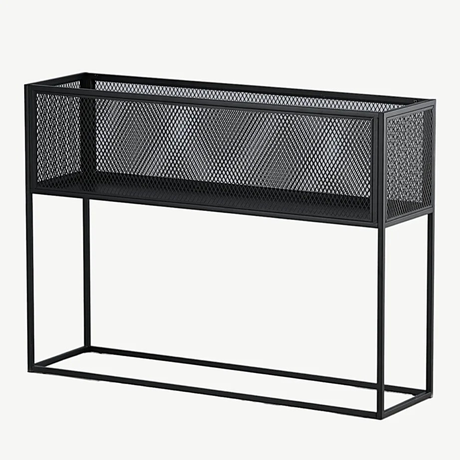 Mustast terasest võrkkülgedega lille- ja hoiuriiul Netz, 15626-208 – 6