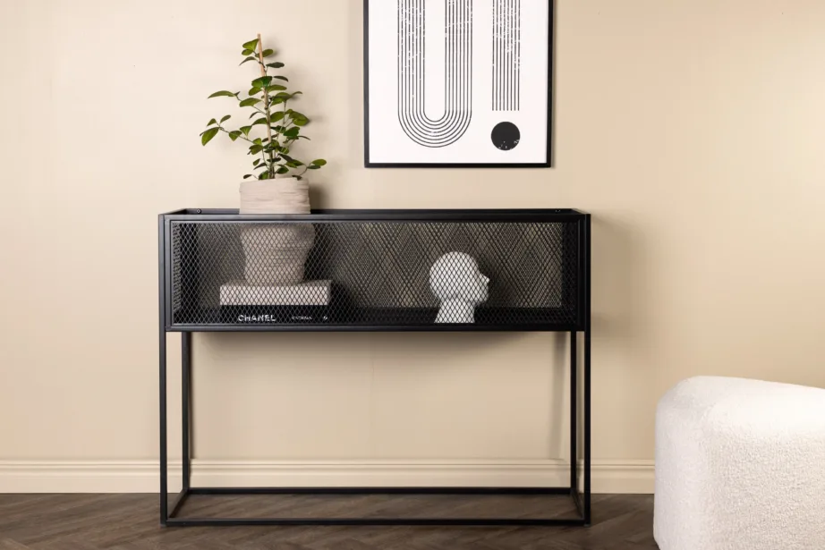 Mustast terasest võrkkülgedega lille- ja hoiuriiul Netz, 15626-208 – 8