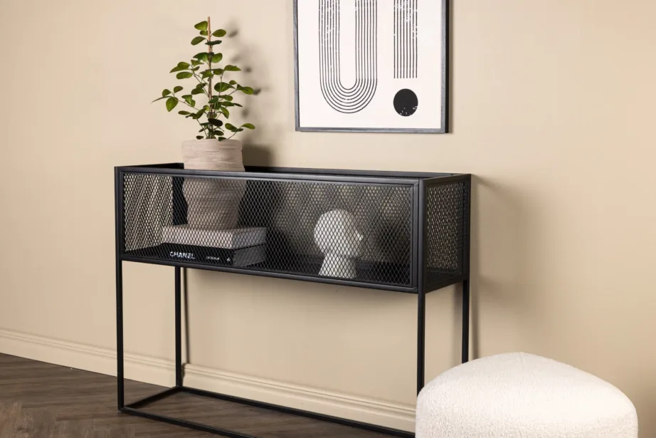 Mustast terasest võrkkülgedega lille- ja hoiuriiul Netz, 15626-208 – 9