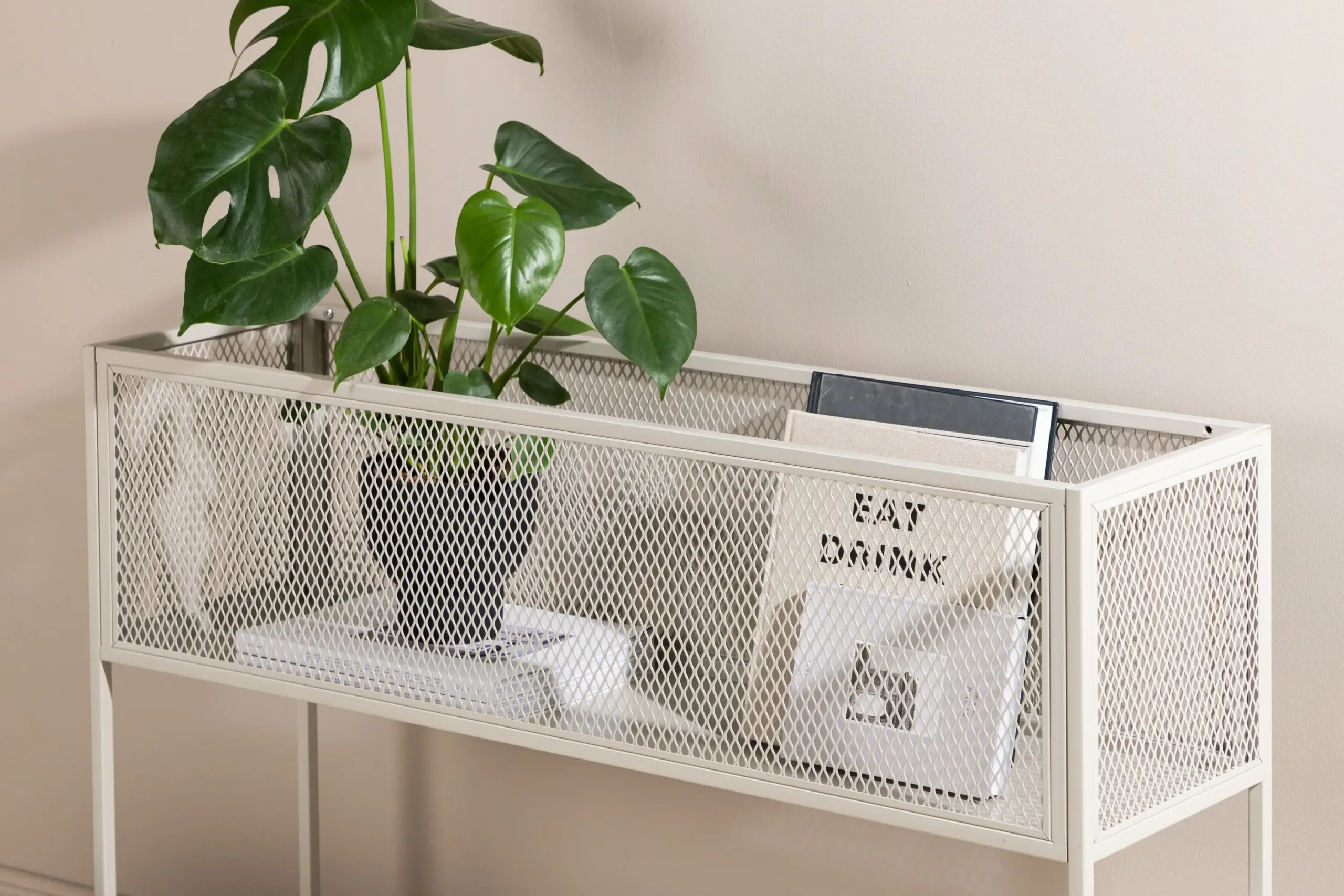 Beežist metallist kõrge võrkriiul Netz (110 × 30 × 80 cm) - 15626-250
