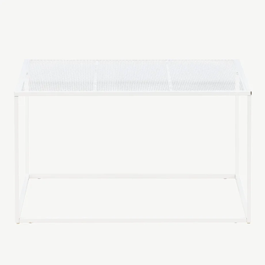 Valgest terasest diivanilaud võrestikriiuliga Netz, 15627-201 – 2