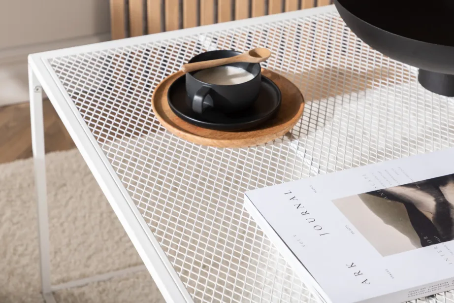 Valgest terasest diivanilaud võrestikriiuliga Netz, 15627-201 – 9