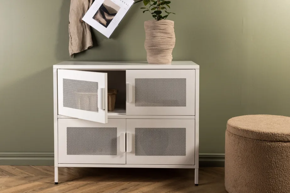 Valge terasest võrguustega hoiukapp Nett sarjast, 15629-201 – 10