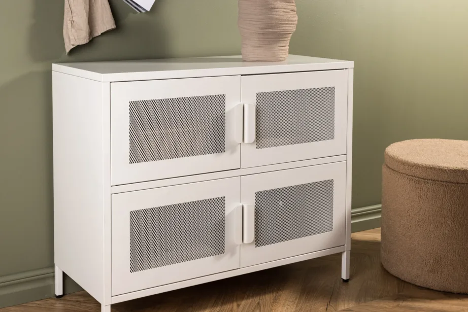 Valge terasest võrguustega hoiukapp Nett sarjast, 15629-201 – 11