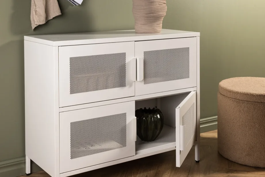 Valge terasest võrguustega hoiukapp Nett sarjast, 15629-201 – 12